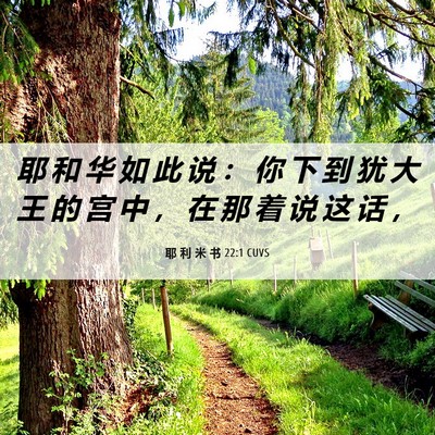 Picture 06 - 耶 利 米 书 22:1 CUVS - 耶 和 华 如 此 说 ： 你 下 到 犹 大 - Bible Verse Picture