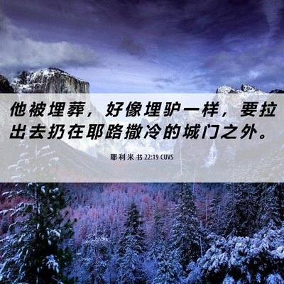 Picture 06 - 耶 利 米 书 22:19 CUVS - 他 被 埋 葬 ， 好 像 埋 驴 一 样 ， - Bible Verse Picture