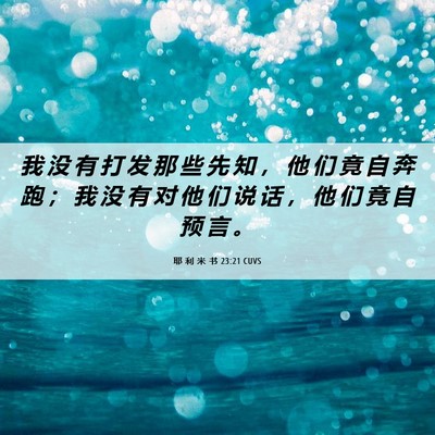 Picture 06 - 耶 利 米 书 23:21 CUVS - 我 没 有 打 发 那 些 先 知 ， 他 们 - Bible Verse Picture