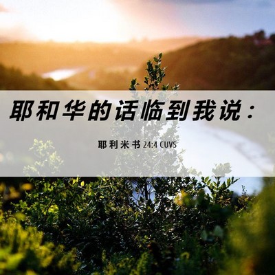 Picture 06 - 耶 利 米 书 24:4 CUVS - 耶 和 华 的 话 临 到 我 说 - Bible Verse Picture