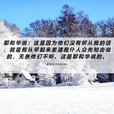 Picture 06 - 耶 利 米 书 29:19 CUVS - 耶 和 华 说 ： 这 是 因 为 他 们 没 - Bible Verse Picture