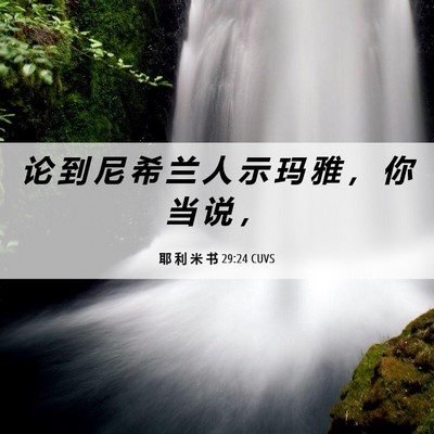 Picture 06 - 耶 利 米 书 29:24 CUVS - 论 到 尼 希 兰 人 示 玛 雅 ， 你 当 - Bible Verse Picture