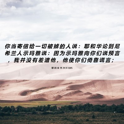 Picture 06 - 耶 利 米 书 29:31 CUVS - 你 当 寄 信 给 一 切 被 掳 的 人 说 - Bible Verse Picture