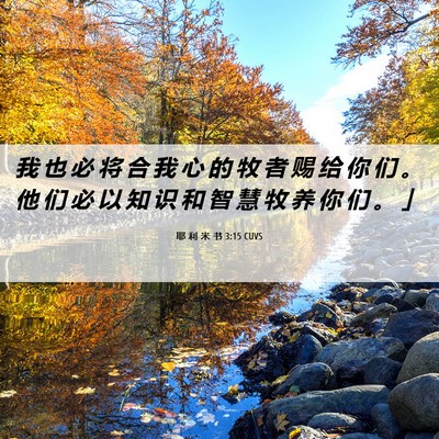 Picture 06 - 耶 利 米 书 3:15 CUVS - 我 也 必 将 合 我 心 的 牧 者 赐 给 - Bible Verse Picture