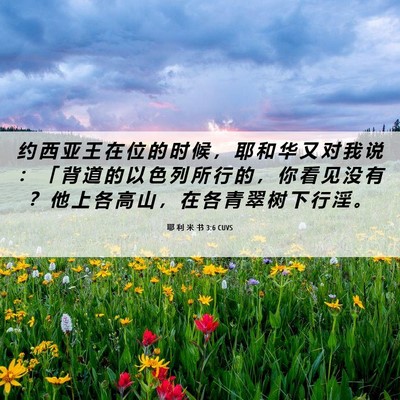 Picture 06 - 耶 利 米 书 3:6 CUVS - 约 西 亚 王 在 位 的 时 候 ， 耶 和 - Bible Verse Picture
