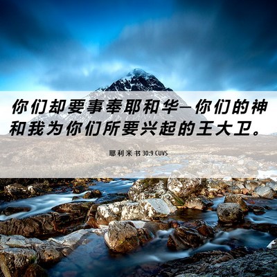 Picture 06 - 耶 利 米 书 30:9 CUVS - 你 们 却 要 事 奉 耶 和 华 ─ 你 们 - Bible Verse Picture
