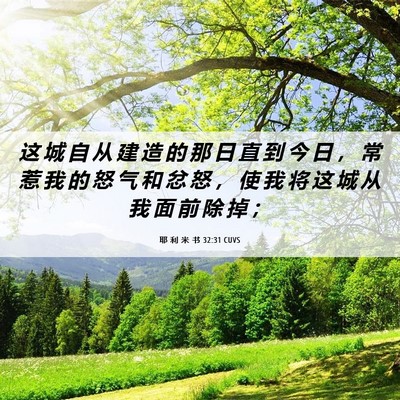 Picture 06 - 耶 利 米 书 32:31 CUVS - 这 城 自 从 建 造 的 那 日 直 到 今 - Bible Verse Picture