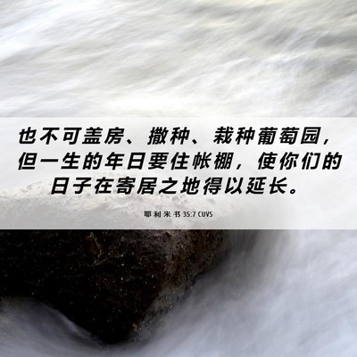 Picture 06 - 耶 利 米 书 35:7 CUVS - 也 不 可 盖 房 、 撒 种 、 栽 种 葡 - Bible Verse Picture