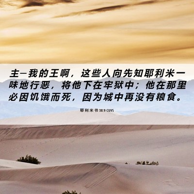 Picture 06 - 耶 利 米 书 38:9 CUVS - 主 ─ 我 的 王 啊 ， 这 些 人 向 先 - Bible Verse Picture