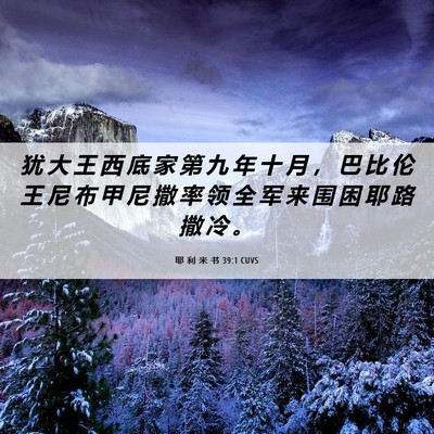Picture 06 - 耶 利 米 书 39:1 CUVS - 犹 大 王 西 底 家 第 九 年 十 月 ， - Bible Verse Picture