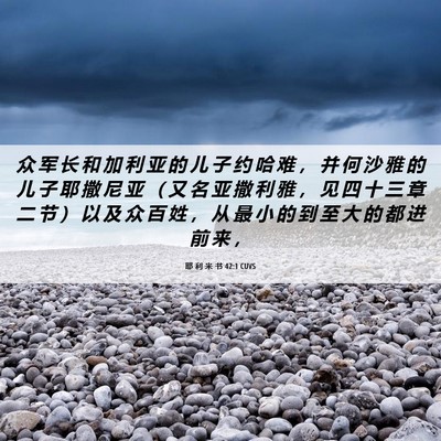 Picture 06 - 耶 利 米 书 42:1 CUVS - 众 军 长 和 加 利 亚 的 儿 子 约 哈 - Bible Verse Picture