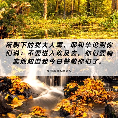 Picture 06 - 耶 利 米 书 42:19 CUVS - 所 剩 下 的 犹 大 人 哪 ， 耶 和 华 - Bible Verse Picture
