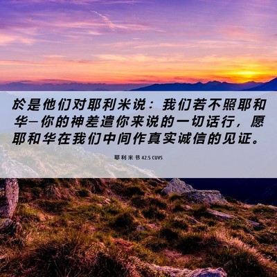 Picture 06 - 耶 利 米 书 42:5 CUVS - 於 是 他 们 对 耶 利 米 说 ： 我 们 - Bible Verse Picture