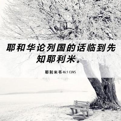 Picture 06 - 耶 利 米 书 46:1 CUVS - 耶 和 华 论 列 国 的 话 临 到 先 知 - Bible Verse Picture