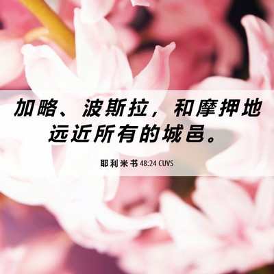 Picture 06 - 耶 利 米 书 48:24 CUVS - 加 略 、 波 斯 拉 ， 和 摩 押 地 远 - Bible Verse Picture