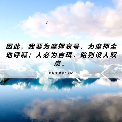 Picture 06 - 耶 利 米 书 48:31 CUVS - 因 此 ， 我 要 为 摩 押 哀 号 ， 为 - Bible Verse Picture