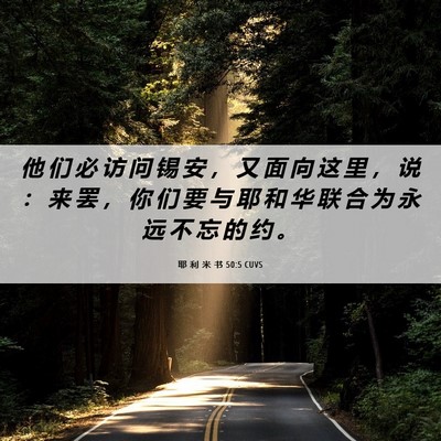 Picture 06 - 耶 利 米 书 50:5 CUVS - 他 们 必 访 问 锡 安 ， 又 面 向 这 - Bible Verse Picture