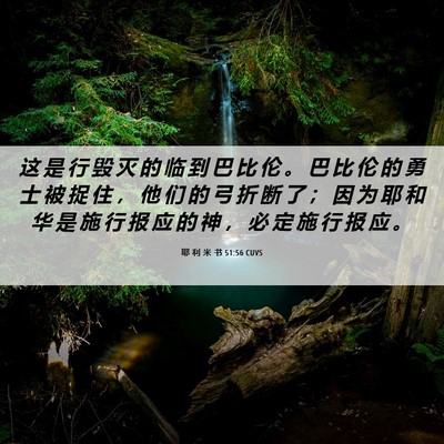Picture 06 - 耶 利 米 书 51:56 CUVS - 这 是 行 毁 灭 的 临 到 巴 比 伦 。 - Bible Verse Picture