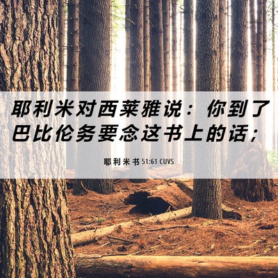 Picture 06 - 耶 利 米 书 51:61 CUVS - 耶 利 米 对 西 莱 雅 说 ： 你 到 了 - Bible Verse Picture
