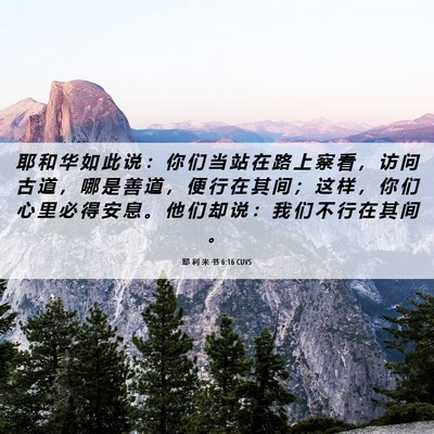 Picture 06 - 耶 利 米 书 6:16 CUVS - 耶 和 华 如 此 说 ： 你 们 当 站 在 - Bible Verse Picture