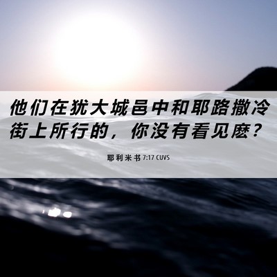 Picture 06 - 耶 利 米 书 7:17 CUVS - 他 们 在 犹 大 城 邑 中 和 耶 路 撒 - Bible Verse Picture