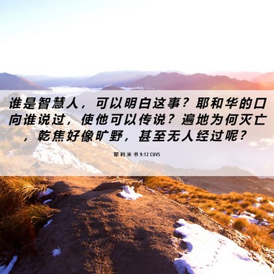 Picture 06 - 耶 利 米 书 9:12 CUVS - 谁 是 智 慧 人 ， 可 以 明 白 这 事 - Bible Verse Picture