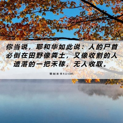 Picture 06 - 耶 利 米 书 9:22 CUVS - 你 当 说 ， 耶 和 华 如 此 说 ： 人 - Bible Verse Picture