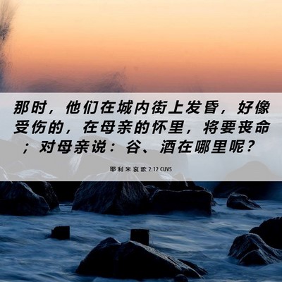Picture 06 - 耶 利 米 哀 歌 2:12 CUVS - 那 时 ， 他 们 在 城 内 街 上 发 昏 - Bible Verse Picture