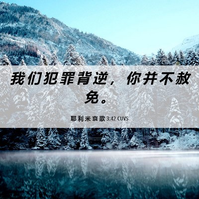 Picture 06 - 耶 利 米 哀 歌 3:42 CUVS - 我 们 犯 罪 背 逆 ， 你 并 不 赦 免 - Bible Verse Picture