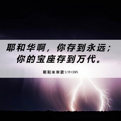 Picture 06 - 耶 利 米 哀 歌 5:19 CUVS - 耶 和 华 啊 ， 你 存 到 永 远 ； 你 - Bible Verse Picture