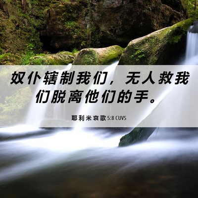 Picture 06 - 耶 利 米 哀 歌 5:8 CUVS - 奴 仆 辖 制 我 们 ， 无 人 救 我 们 - Bible Verse Picture