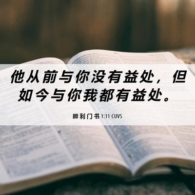 Picture 06 - 腓 利 门 书 1:11 CUVS - 他 从 前 与 你 没 有 益 处 ， 但 如 - Bible Verse Picture