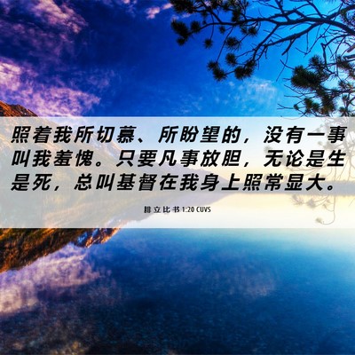 Picture 06 - 腓 立 比 书 1:20 CUVS - 照 着 我 所 切 慕 、 所 盼 望 的 ， - Bible Verse Picture