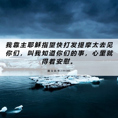 Picture 06 - 腓 立 比 书 2:19 CUVS - 我 靠 主 耶 稣 指 望 快 打 发 提 摩 - Bible Verse Picture