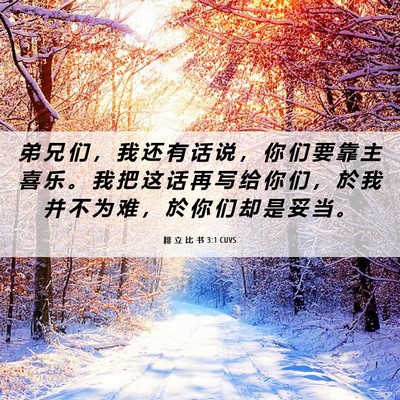 Picture 06 - 腓 立 比 书 3:1 CUVS - 弟 兄 们 ， 我 还 有 话 说 ， 你 们 - Bible Verse Picture