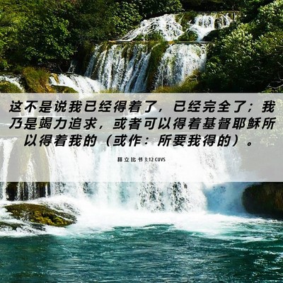 Picture 06 - 腓 立 比 书 3:12 CUVS - 这 不 是 说 我 已 经 得 着 了 ， 已 - Bible Verse Picture