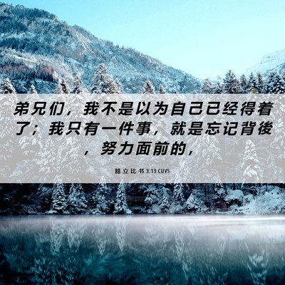 Picture 06 - 腓 立 比 书 3:13 CUVS - 弟 兄 们 ， 我 不 是 以 为 自 己 已 - Bible Verse Picture
