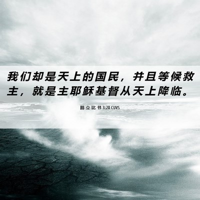 Picture 06 - 腓 立 比 书 3:20 CUVS - 我 们 却 是 天 上 的 国 民 ， 并 且 - Bible Verse Picture