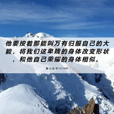 Picture 06 - 腓 立 比 书 3:21 CUVS - 他 要 按 着 那 能 叫 万 有 归 服 自 - Bible Verse Picture
