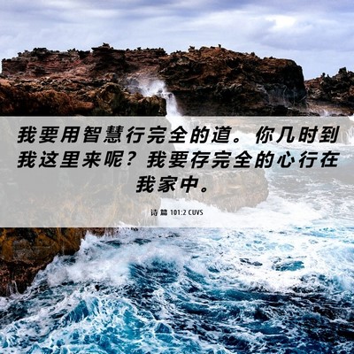 Picture 06 - 诗 篇 101:2 CUVS - 我 要 用 智 慧 行 完 全 的 道 。 你 - Bible Verse Picture