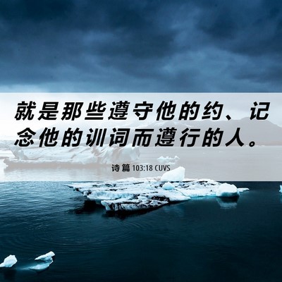 Picture 06 - 诗 篇 103:18 CUVS - 就 是 那 些 遵 守 他 的 约 、 记 念 - Bible Verse Picture
