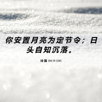 Picture 06 - 诗 篇 104:19 CUVS - 你 安 置 月 亮 为 定 节 令 ； 日 头 - Bible Verse Picture