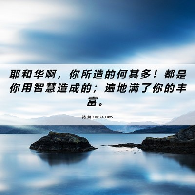 Picture 06 - 诗 篇 104:24 CUVS - 耶 和 华 啊 ， 你 所 造 的 何 其 多 - Bible Verse Picture