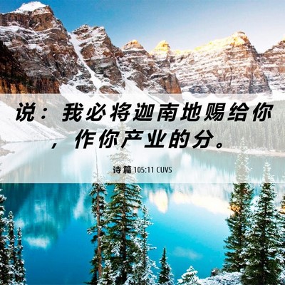 Picture 06 - 诗 篇 105:11 CUVS - 说 ： 我 必 将 迦 南 地 赐 给 你 ， - Bible Verse Picture