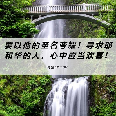 Picture 06 - 诗 篇 105:3 CUVS - 要 以 他 的 圣 名 夸 耀 ！ 寻 求 耶 - Bible Verse Picture