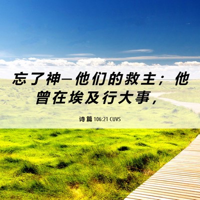 Picture 06 - 诗 篇 106:21 CUVS - 忘 了 神 ─ 他 们 的 救 主 ； 他 曾 - Bible Verse Picture