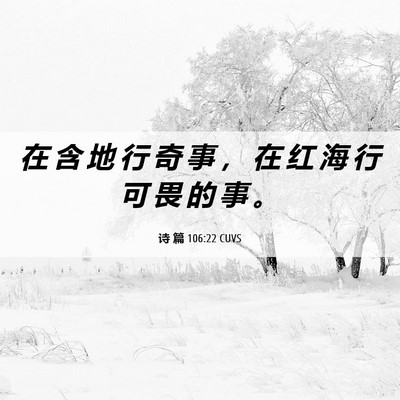 Picture 06 - 诗 篇 106:22 CUVS - 在 含 地 行 奇 事 ， 在 红 海 行 可 - Bible Verse Picture