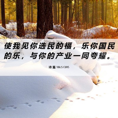 Picture 06 - 诗 篇 106:5 CUVS - 使 我 见 你 选 民 的 福 ， 乐 你 国 - Bible Verse Picture