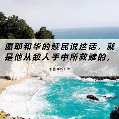 Picture 06 - 诗 篇 107:2 CUVS - 愿 耶 和 华 的 赎 民 说 这 话 ， 就 - Bible Verse Picture