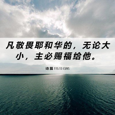 Picture 06 - 诗 篇 115:13 CUVS - 凡 敬 畏 耶 和 华 的 ， 无 论 大 小 - Bible Verse Picture